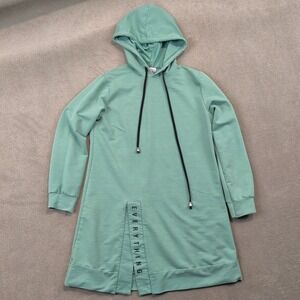 Selvim Hoodie Dress Womens 40 Sage Green Longline Everything Graphic Sweatshirt